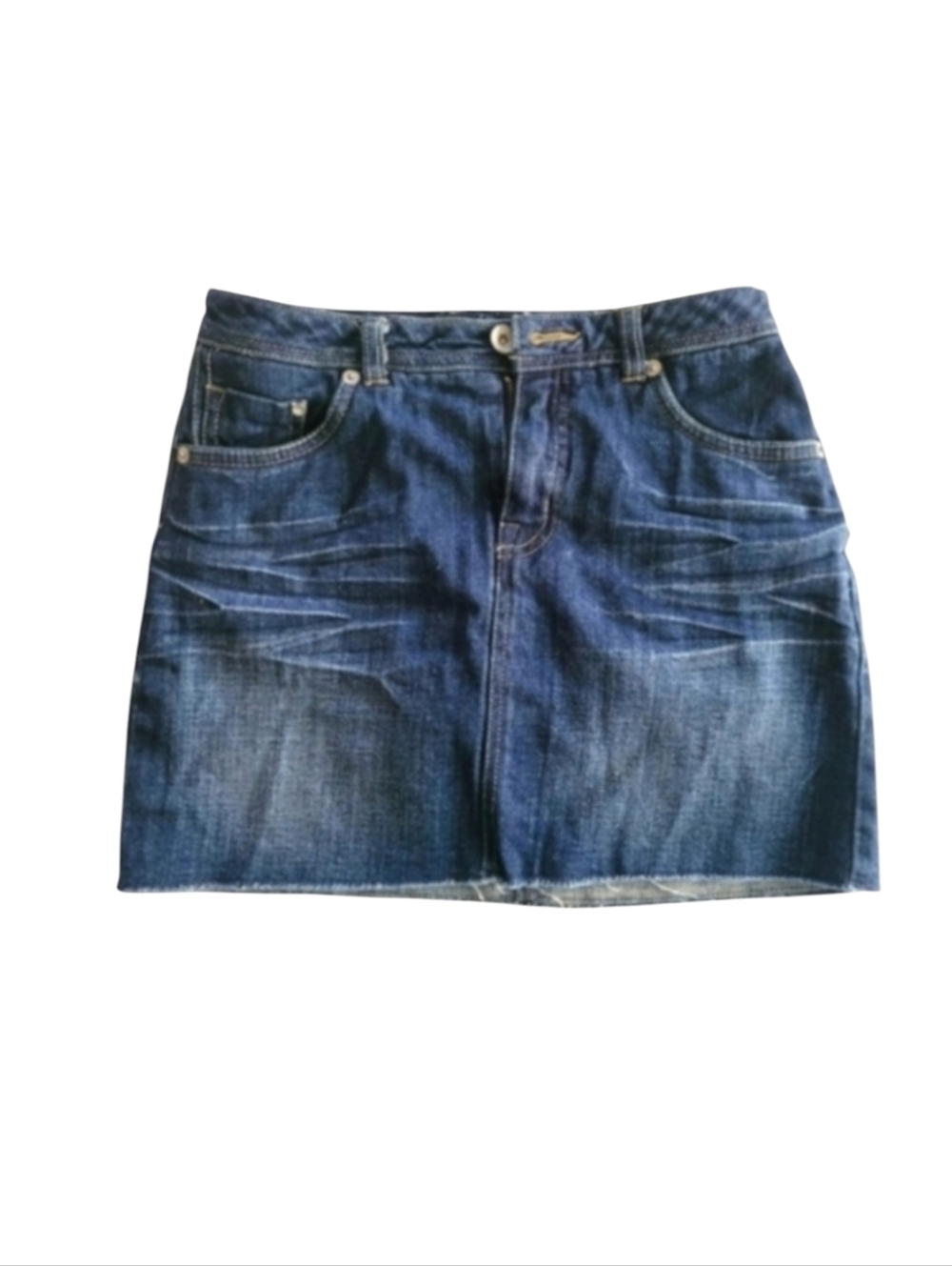 Justice Blue Denim Raw Edge Distressed Mini Skirt Size 12 Regular Girls